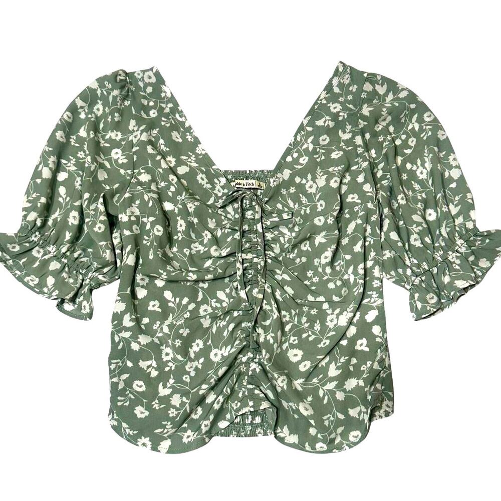 Abercrombie & Fitch Floral Smocked Crop Top S
